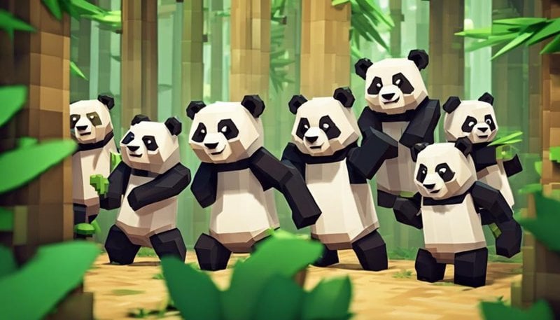 adorable bamboo eating bears
