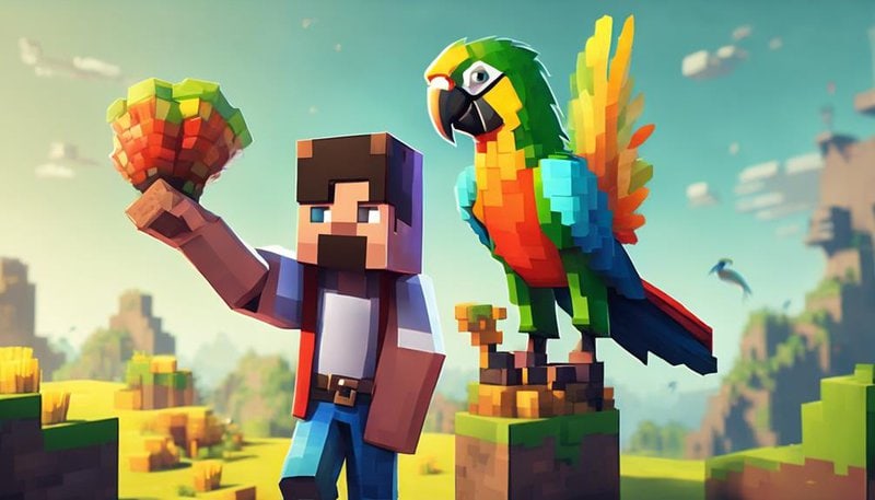 befriending parrots in minecraft