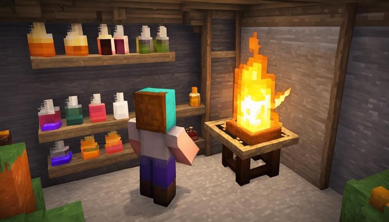 creating magical potions with blaze powder